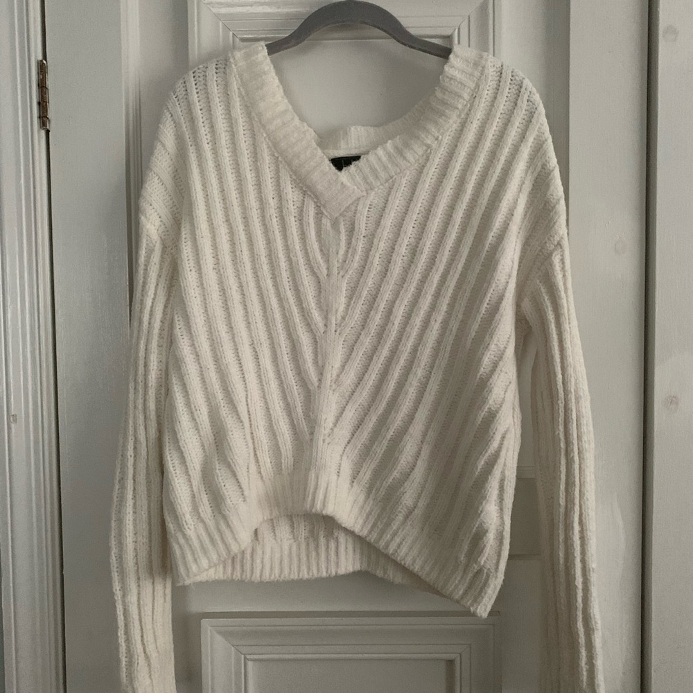 Belldini Cream V-Neck Sweater